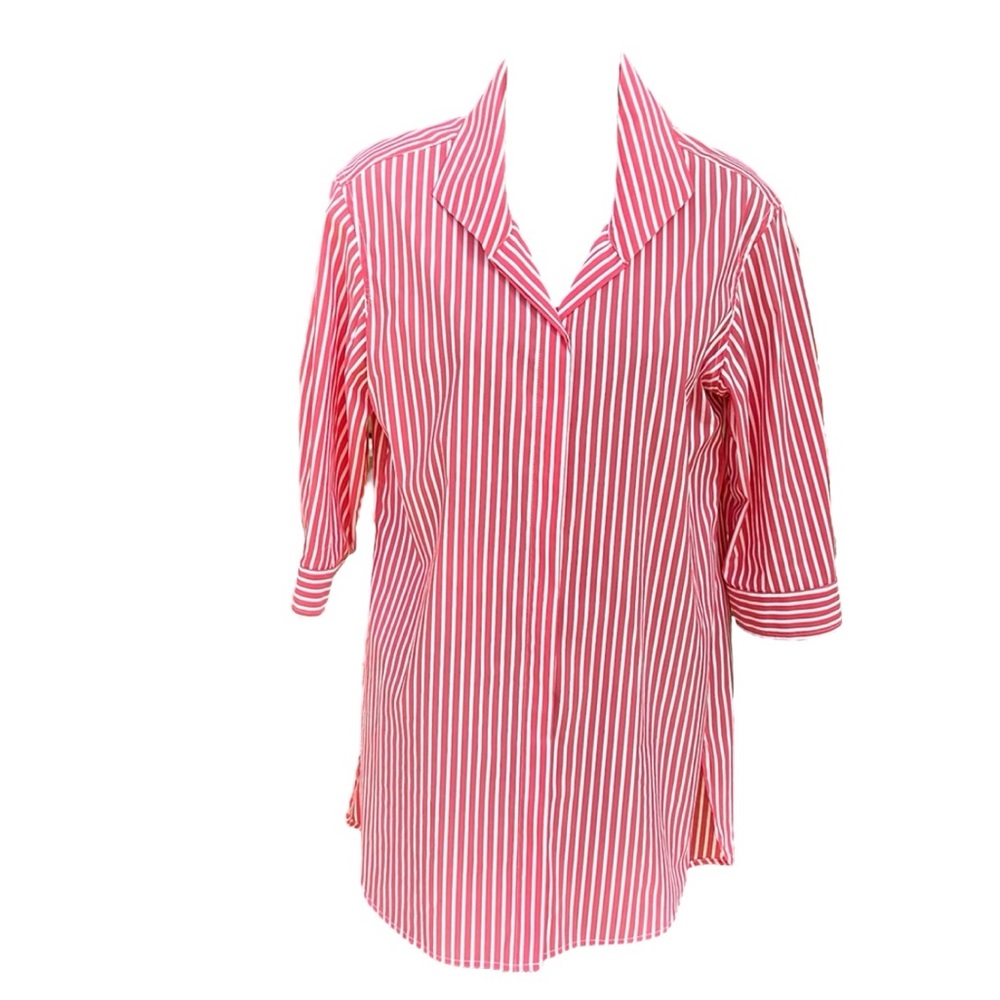 KAL REIMAN rose and white striped tunic, size 8, EUC